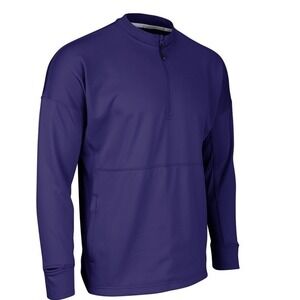 CHAMPRO LINEUP FLEECE MEN'S 1/4 ZIP CREW LONG SLEEVE PURPLE NWT SIZE L
